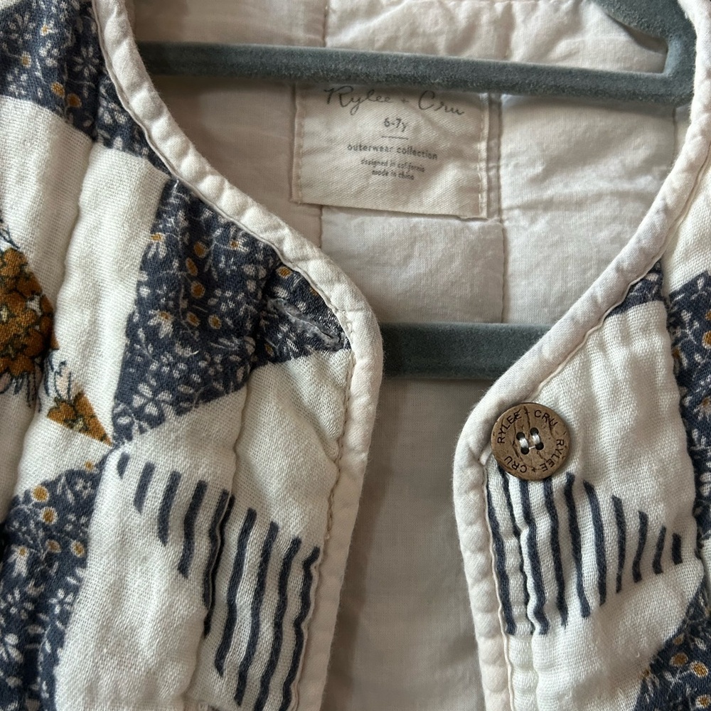 Rylee+ Cru patchwork jacket with buttons size 6/7 - Picture 2 of 6